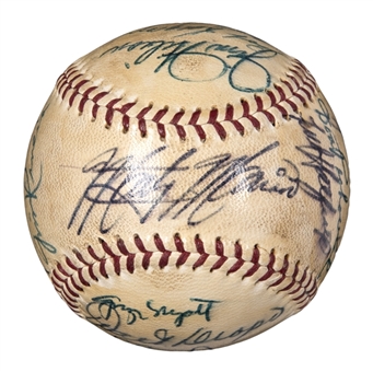 1956 Chicago White Sox Team Signed Official American League Harridge Baseball With 24 Signatures Including Doby and Fox (PSA/DNA)
